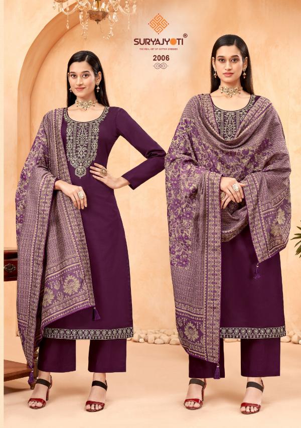 Suryajyoti Pashan Vol-2 Jam Satin Designer Dress Material